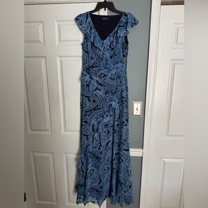 Ralph Lauren Blue Paisley Maxi Dress
